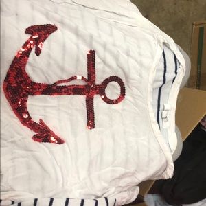 Anchor, white crop top